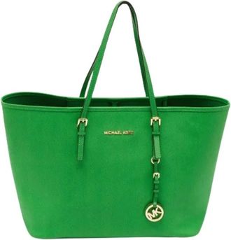 Michael Kors Pre-owned Tote Bags, female, Green, Size: ONE SIZE Pre-owned Jet Set Travel Tote