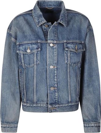 Saint Laurent 70s Trucker Jacket - Dames - Jassen - Blauw - Maat: S Katoen