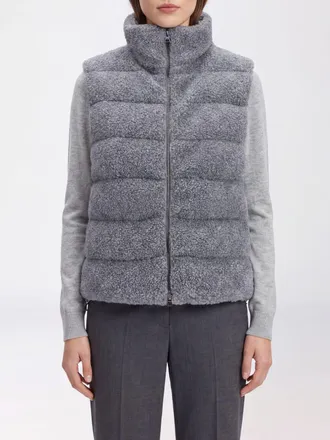 Herno Padded Quilted Nylon and Fleece Gilet with High Neck