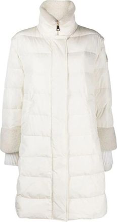 Lorena Antoniazzi Lange Gewatteerde Jas - Dames - Parka Jassen - Wit - XL - Leer - Jassen