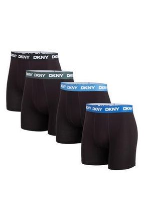 DKNY Pack of 4 Assorted Boxer Briefs in Black/emerald/blue at Nordstrom Rack, Size X-Large