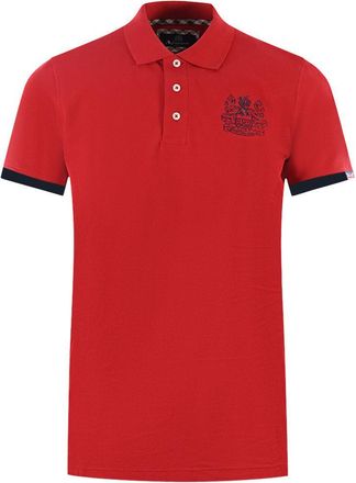 Aquascutum Unisex poloshirt met merkkraag voor volwassenen (Rood)