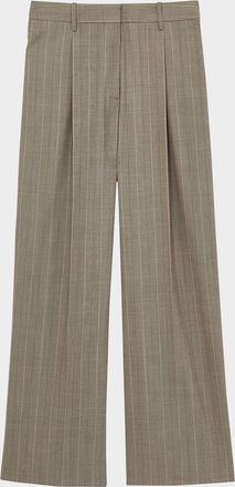 Reiss Tallulah Pleated High-Rise Pinstripe Pants