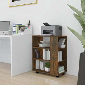 vidaXL Vidaxl - Armario Ruedas Madera Contrachapada Roble Ahumado 60x35x75 Cm