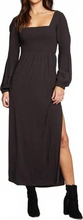 Chaser Smocked Long Dress In Phantom