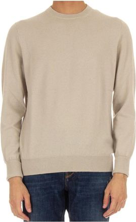 Ballantyne Round-neck Truien - Heren - Ronde hals truien - Beige - M - Kasjmier - Truien & Vesten