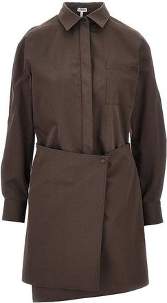 Loewe Cotton and silk mini shirt dress Woman 36