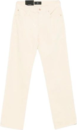 7 For All Mankind Calie Straight Corduroy Pants - Dames - Straight fit broeken - Wit - W26 - Katoen - Broeken