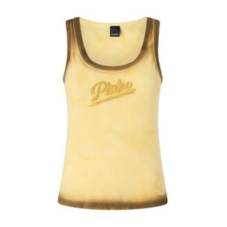 Pinko Sleeveless Tops, female, Yellow, Size: XS Cosmopolitan Canotta