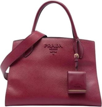 Prada Pre-owned Monochrome Satchel - Dames - Vintage Shopper - Rood - ONE Size - Leer - Vintage