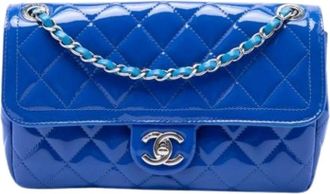 Chanel Pre-owned Shoulder Bag - Dames - Vintage Schoudertas - Blauw - ONE Size - Leer - Vintage