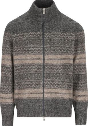 Brunello Cucinelli Fair Isle Ritstrui - Heren - Vesten - Grijs - L - Truien & Vesten