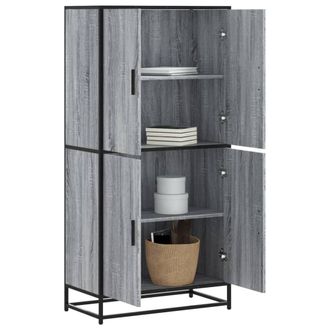 Berkfield Home Highboard Grey Sonoma 68x35x139 cm Engineered Wood | Size: 68 x 35 x 139 cm