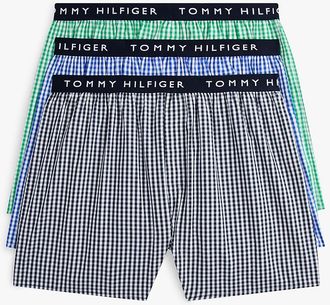 Tommy Hilfiger Mens Printed Woven Boxer 3-Pack - Multi - XL