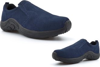 Generic Mens Suede Shoes Mens Leather Shoes Size 13 Driving Shoe Size 14 Casual Shoe Slip On Slip in Genuine Leather Real Suede Upper Sizes 7-14 Navy Blue 10 