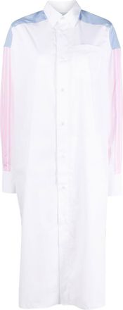 Maison Kitsuné colour-block cotton shirt dress - women - Cotton - 36 - White