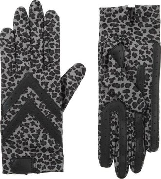 Isotoner Womens Smartdri Chevron Shortie Touchscreen Gloves In Grey Leopard