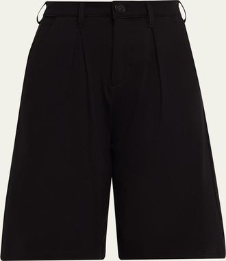 L'agence Akasha Pleated High-Rise Bermuda Shorts