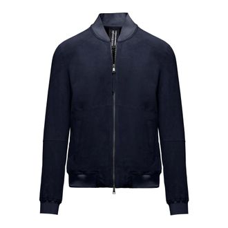 Bomboogie Leather Jackets, male, Blue, Size: 3XL Rahm Leather Bomber Jacket