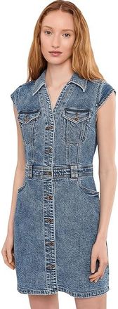 Kut from the Kloth Ruth- Denim Front Dress With Flared Sleeve Womens Dress Smiling : SM, Cotton/Denim/Lyocell