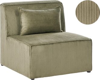 Beliani Sill&oacute;n Modular De Pana Verde Oscuro Asiento 1 Plaza Moderno Lemvig