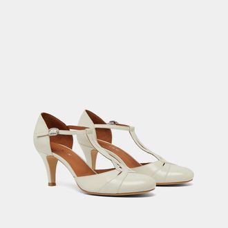 Jonak Leren Salom&eacute;-pumps Vermeil, gemaakt in Europa