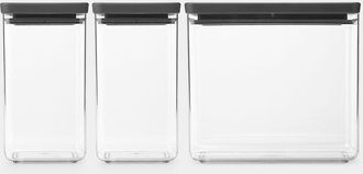 Brabantia Tasty+ Set De Tarros Apilables Gris Oscuro