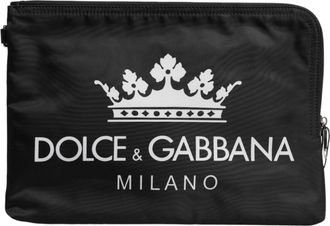 Dolce & Gabbana Zwarte DG Milano Print Nylon Clutch Bag