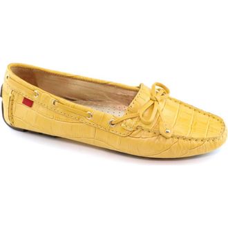 Marc Joseph New York Cypress Hill Croco Tiebow Driver Loafer in Sunflower Croco at Nordstrom, Size 5.5