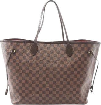Louis Vuitton Pre-owned Neverfull GM Damier Ebene Tote Bag - Dames - Vintage Shopper - Bruin - ONE Size - Leer - Vintage