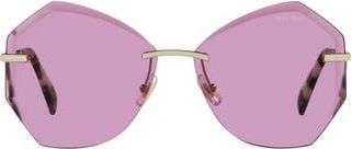 Miu Miu 60mm Irregular Sunglasses in Pale Gold /Dark Violet at Nordstrom Rack