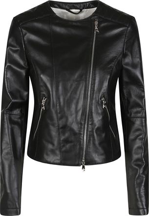 Patrizia Pepe Black Lambskin Biker Jacket