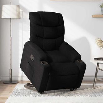 vidaXL Sill&oacute;n Reclinable Elevable Tela Negro Vidaxl