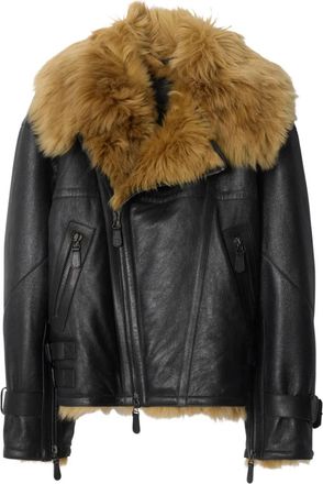 Burberry shearling-collar Jacket - men - Sheep Skin/Shearling - 46 - Black