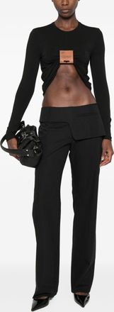 Jean Paul Gaultier Womens Cropped Top The Label Black Viscose Tops