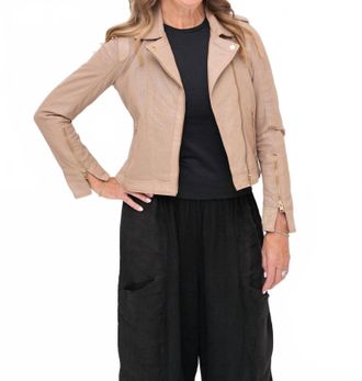 Mauritius Sinta Leather Jacket In Sand