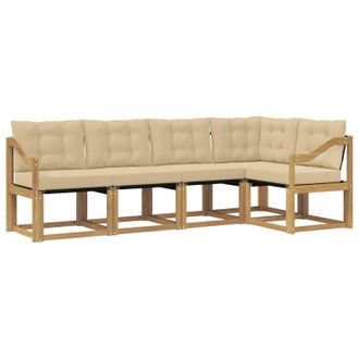 vidaXL Conjunto De Sof&aacute;s De Exterior Con Coj&iacute;n 5 Pcs Y Beige Vidaxl