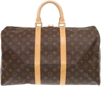 Louis Vuitton Tweedehands Canvas Louis Vuitton tassen - Dames - Vintage Weekendtas - Bruin - ONE Size - Vintage