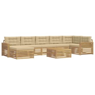 vidaXL Conjunto De Sof&aacute;s De Exterior 8 Uds. Y Beige Vidaxl