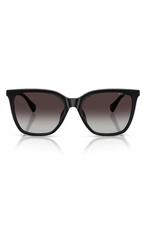 Ralph Lauren RA5328U 56mm Gradient Square Sunglasses in Shiny Black/grey Gradient at Nordstrom