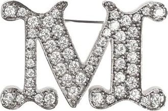 Max Mara Accessoires, Dames, Wit, ONE Size, Leer, Facella Broche