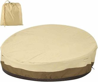 OEM Funda Impermeable Para Sof&aacute; Cama Redonda, Funda Oxford 210d Resistente Y Duradera, Funda Para Muebles De Jard&iacute;n, Anti-uv, Lluvia Y Viento (beige)