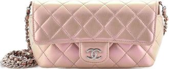 Chanel Classic Sunglasses Case with Chain Quilted Iridescent Lambskin shoulder bag - Roze