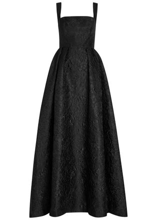 Rebecca Vallance Esther Floral-jacquard Cloqu&eacute; Gown - Black - 6 (UK6 / XS)