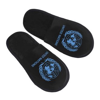 Generic Cotton Slippers United Nations Furry Hotel Slippers Breathable House Shoes For Holiday Ladies Home L