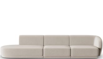 CXL by Christian Lacroix 4-Sitzer Designer Sofa Lionel mit Ottomane - Samtbezug Beige