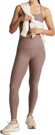Beyond Yoga Spacedye Caught In The Midi High Waisted Leggings In Rosey Taupe Heather
