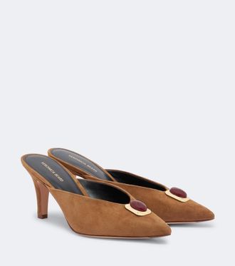 Veronica Beard Mules Rochelle de ante adornados