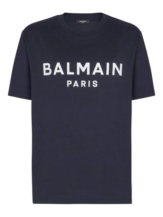 Balmain Katoenen T-shirt met print - Blauw
