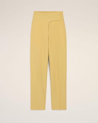 Ami Yellow New Wool Wrapped Belted Trousers Yellow - XXS - for Women